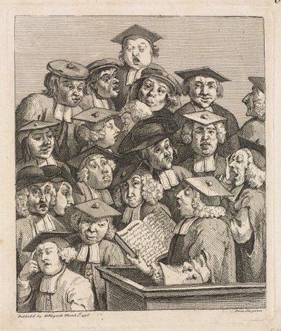 Estudiantes en una conferencia, 1736-1737 de William Hogarth