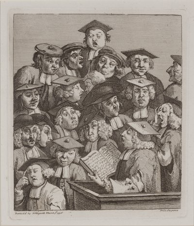 Estudiantes en una conferencia, 3 de marzo de William Hogarth