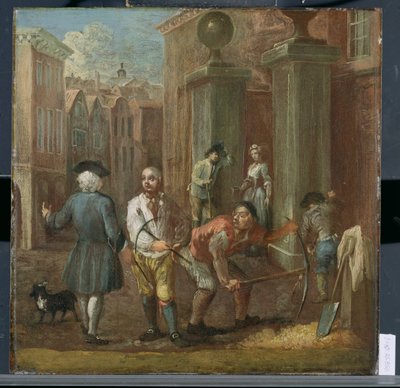 Letrero para un pavimentador, c.1725 de William Hogarth