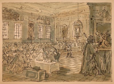 Boceto para Industria y Ociosidad - Placa VIII de William Hogarth