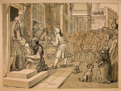Boceto para Industria y Ociosidad - Placa VI de William Hogarth