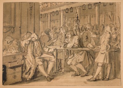 Boceto para Industria y Ociosidad - Placa X, 1747 de William Hogarth