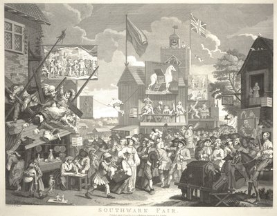 Feria de Southwark, grabado por Thomas Cook (1744-1818) de William Hogarth