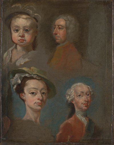 Estudios de cabezas de William Hogarth