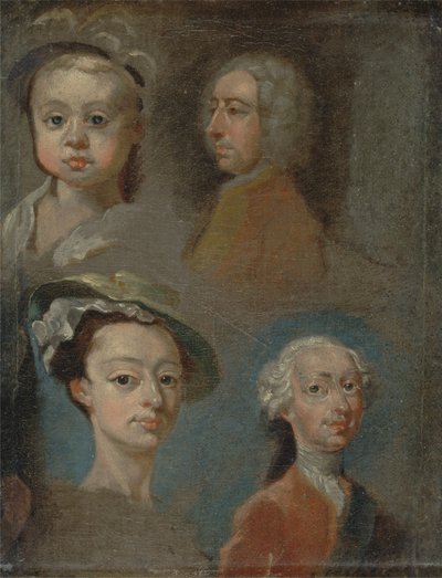 Estudio de cabezas de William Hogarth