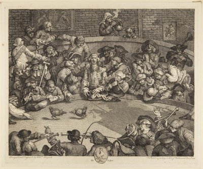 La arena de peleas de gallos de William Hogarth