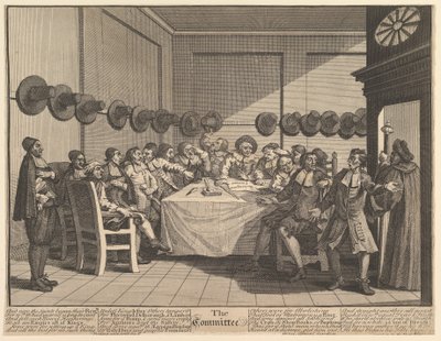 El Comité Doce Grandes Ilustraciones para Hudibras de Samuel Butler, Placa 10 de William Hogarth