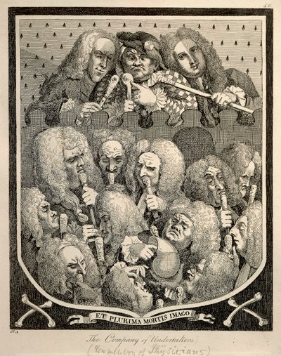La Compañía de los Sepultureros, caricatura grabada por William Hogarth de William Hogarth