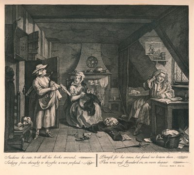 El poeta angustiado, 1740 de William Hogarth