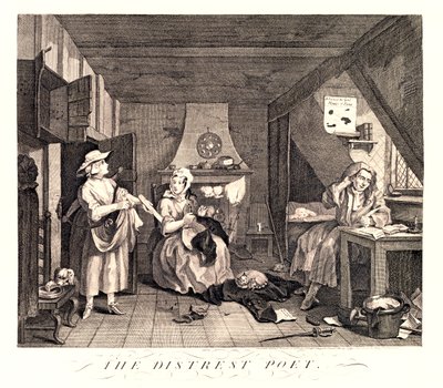 El poeta angustiado, 1741 de William Hogarth