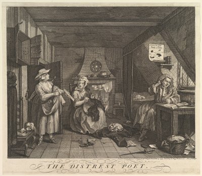 El poeta angustiado, 15 de diciembre de 1740 de William Hogarth