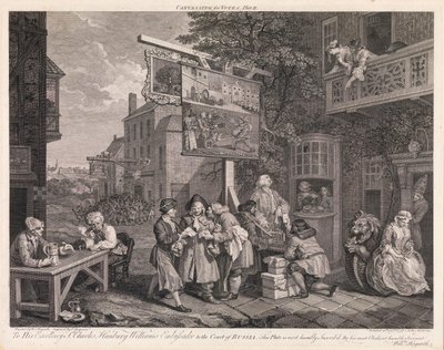 La elección, lámina 2: «Campaña de captación de votos» de William Hogarth
