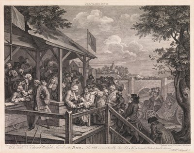 La elección, lámina 3: «La votación» de William Hogarth
