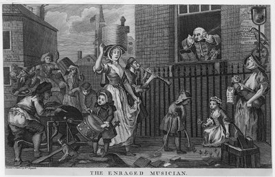 El músico enfurecido de William Hogarth