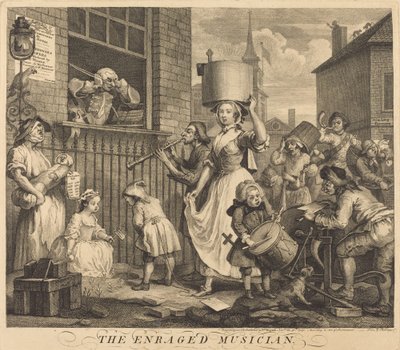 El músico enfurecido de William Hogarth