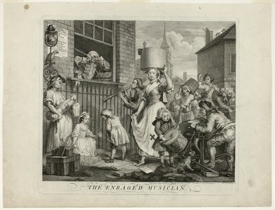 El Músico Enfurecido de William Hogarth