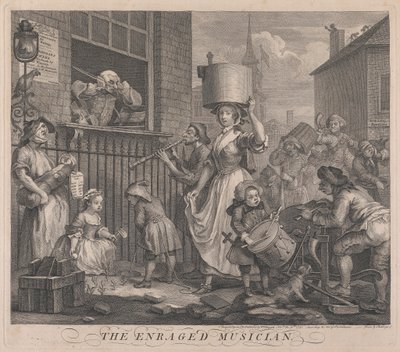 El músico enfurecido de William Hogarth