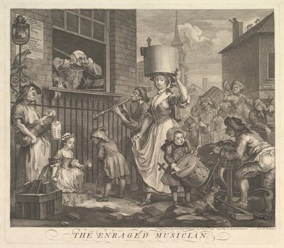 El músico enfurecido de William Hogarth