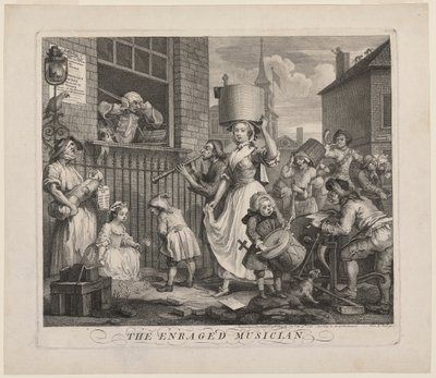 El músico enfurecido de William Hogarth