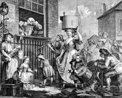 El músico enfurecido, 1741 de William Hogarth