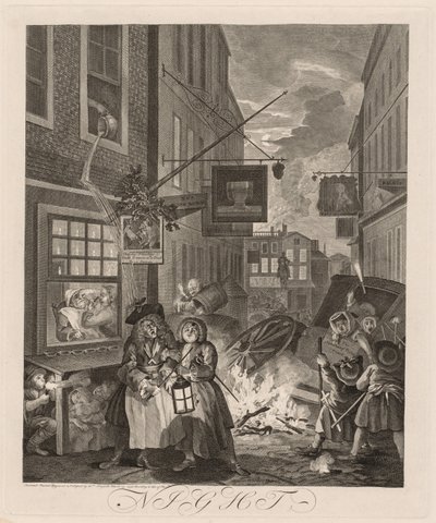 Las cuatro horas del día: Noche de William Hogarth