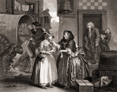 El progreso de la ramera atrapada por una alcahueta, de Las obras de Hogarth de William Hogarth