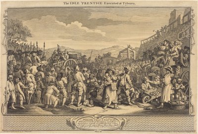 El aprendiz ocioso ejecutado en Tyburn de William Hogarth
