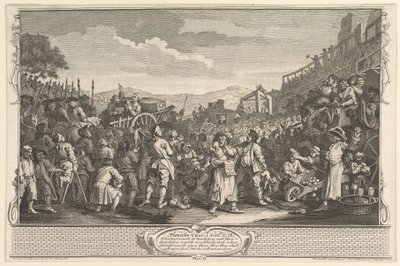 El aprendiz ocioso ejecutado en Tyburn, Industria y Ociosidad, placa 11, 30 de septiembre de 1747 de William Hogarth