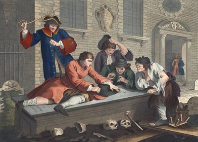 El aprendiz ocioso jugando en el cementerio durante el servicio divino, lámina III de 