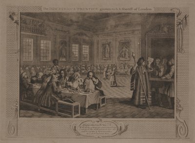 El aprendiz industrioso se hace rico y sheriff de Londres de William Hogarth