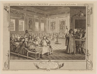 El aprendiz industrioso se hace rico y sheriff de Londres de William Hogarth