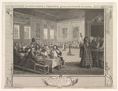 El aprendiz industrioso se vuelve rico y sheriff de Londres, 30 de septiembre de 1747 de William Hogarth