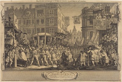 El aprendiz industrioso, alcalde de Londres de William Hogarth