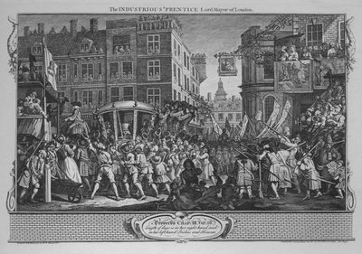 El Aprendiz Industrioso Alcalde de Londres - Placa 12 de Industria y Ociosidad, 1747 de William Hogarth