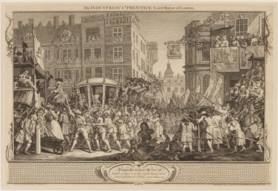 El aprendiz industrioso, alcalde de Londres de William Hogarth
