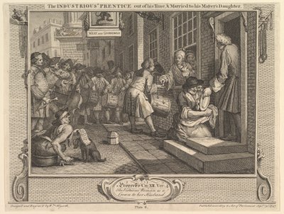 El aprendiz industrioso fuera de su tiempo y casado con la hija de su maestro de William Hogarth