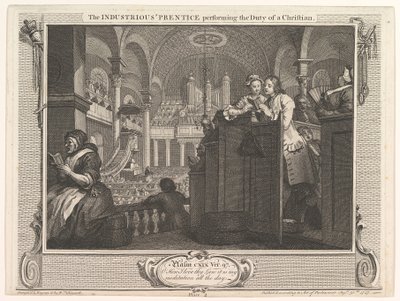 El aprendiz industrioso cumpliendo con el deber de una industria cristiana, 30 de septiembre de 1747 de William Hogarth