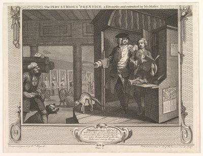 El Aprendiz Industrioso, Favorito y Confiado por su Maestro, Industria, 30 de septiembre de 1747 de William Hogarth