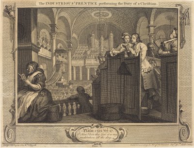 El Aprendiz Industrioso cumpliendo con el Deber de un Cristiano de William Hogarth
