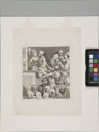 El público que ríe (aguafuerte y grabado) de William Hogarth