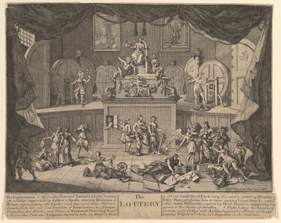 La Lotería, después de 1724 de William Hogarth