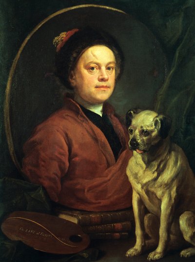 El pintor y su perro, 1745 de William Hogarth