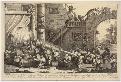 El castigo infligido a Lemuel Gulliver de William Hogarth