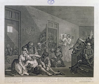 El libertino en Bedlam, lámina VIII de 