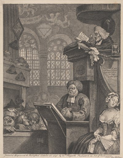 La congregación dormida de William Hogarth