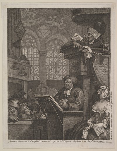 La Congregación Durmiente de William Hogarth