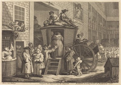 La Diligencia, o el Patio de la Posada de Campo de William Hogarth