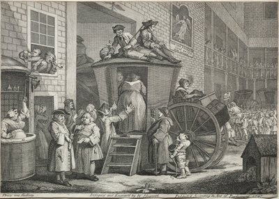 El coche de escena, 1747 de William Hogarth