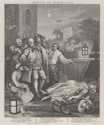 La tercera etapa de la crueldad: la crueldad en su perfección de William Hogarth