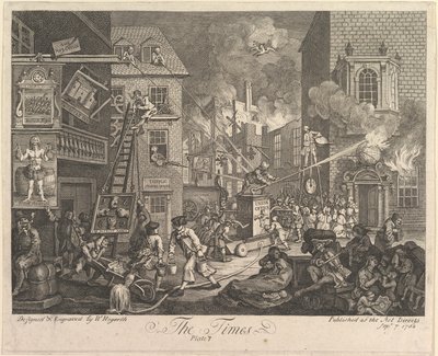 The Times, lámina 1 de William Hogarth